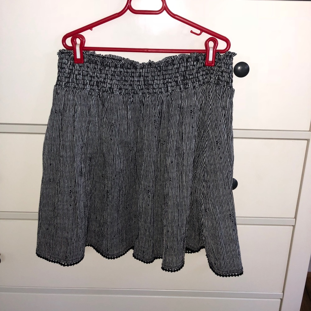Black and White Striped Skirt